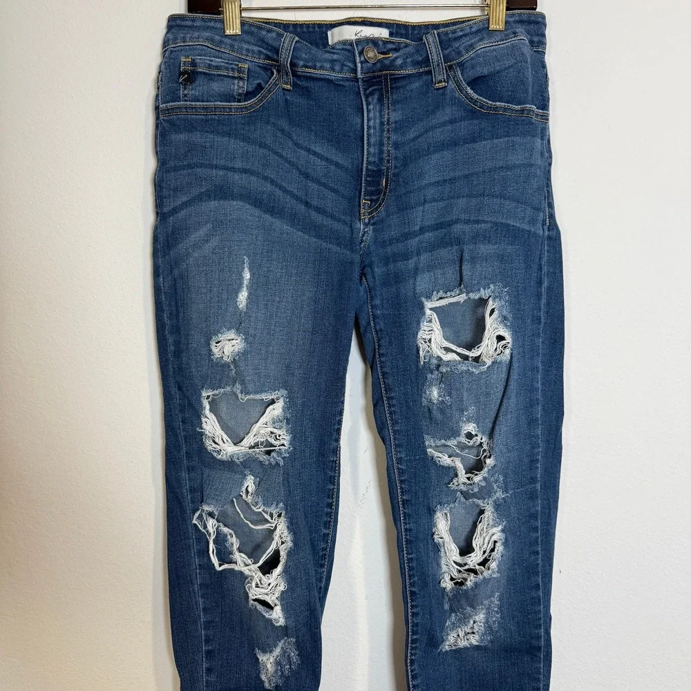 Kancan Distressed Ripped Skinny Jeans Medium Wash Denim Size 29 W11‎